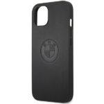 Case BMW BMHCP13MREELK iPhone 13 / 14 / 15 6.1" black hardcase Leather Emboss - imagine 6