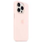 Etui Apple MT1F3ZM/A iPhone 15 Pro 6.1" MagSafe jasnoróżowy/light pink Silicone Case - imagine 5