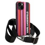 Karl Lagerfeld KLHCP14SSTSTP iPhone 14/ 15 / 13 6,1" hardcase pink Color Stripes Strap - imagine 3
