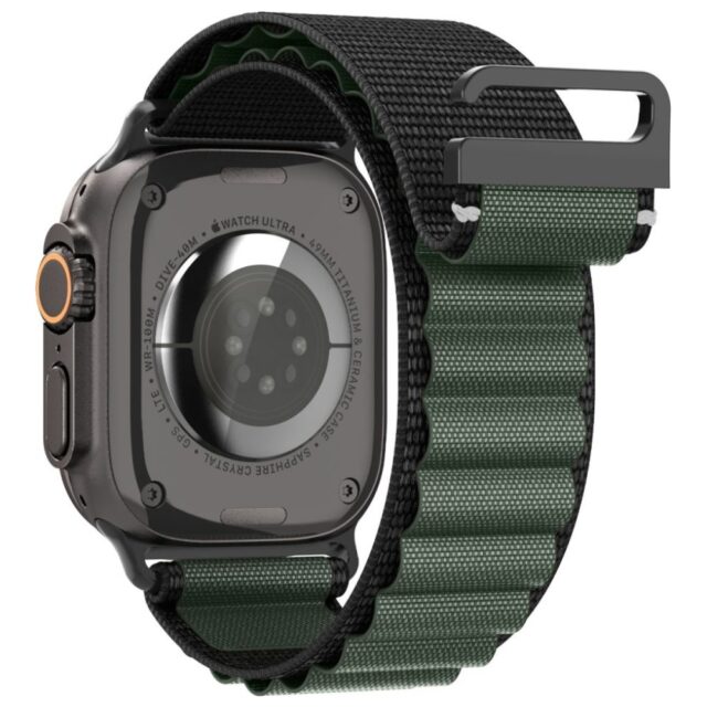 Pasek Spigen WBF1 do Apple Watch          6/7/8/9/10/11/SE/SE 3/Ultra 1/Ultra 2/ Ultra 3 44/45/46/49mm czarno-zielony - imagine 2