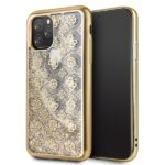 Guess GUHCN58PEOLGGO iPhone 11 Pro gold hard case 4G Peony Liquid Glitter