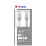 Verbatim Steel Cable USB-C/USB-C 3A 30cm silver 48867 - imagine 3