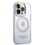 Guess GUHMP14LHTCMU iPhone 14 Pro 6.1" purple hard case Gold Outline Translucent MagSafe - imagine 4