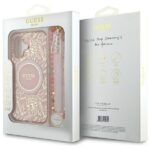 Guess GUHMP16SHCPOFPP iPhone 16 6.1" pink hardcase IML Flower Electro With Pearl Strap MageS - imagine 7