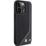 Case BMW BMHMP15X23PUCPK iPhone 15 Pro Max 6.7" black hardcase Perforated Twisted Line MagSaf - imagine 4
