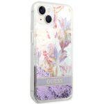 Guess GUHCP14MLFLSU iPhone 14 Plus / 15 Plus 6.7" purple hardcase Flower Liquid Glitter - imagine 4