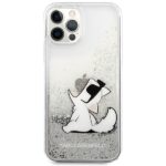 Karl Lagerfeld KLHCP12MGCFS iPhone 12/12 Pro 6,1" silver hardcase Liquid Glitter Choupette Fu - imagine 3