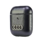 Audi Leather Big Logo AirPods 1/2 cover black AU-AP-GT/D3-BK - imagine 3