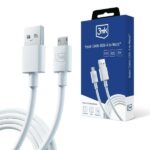 3MK Hyper Cable USB-A - Micro USB1.2m 5V 2,4A White cable