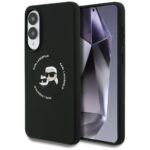 Case Karl Lagerfeld Silicone Double Heads And Circle MagSafe for Samsung Galaxy S25 Edge black