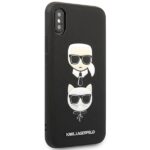 Karl Lagerfeld KLHCI65SAKICKCBK iPhone XS Max black hardcase Saffiano Karl&Choupette Head - imagine 5