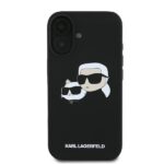 Karl Lagerfeld KLHMP16SSKCHPPLK iPhone 16 6.1" black hardcase Silicone Double Heads Print MagS - imagine 3