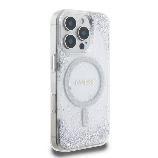 Guess GUHMP16XRGRGES iPhone 16 Pro Max 6.9" silver hardcase Resin Gradient Glitter MagSafe - imagine 4