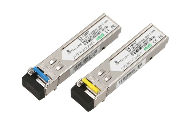 Extralink SFP WDM 1.25G 1310/1550nm | SFP Module | Single mode, 20km, LC, DOM, Pair, dedicated for HP/Aruba - imagine 2