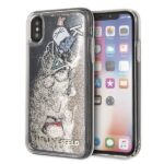 Karl Lagerfeld KLHCPXKSICGO iPhone X/Xs gold hard case Iconic Patterns Liquid Glitter