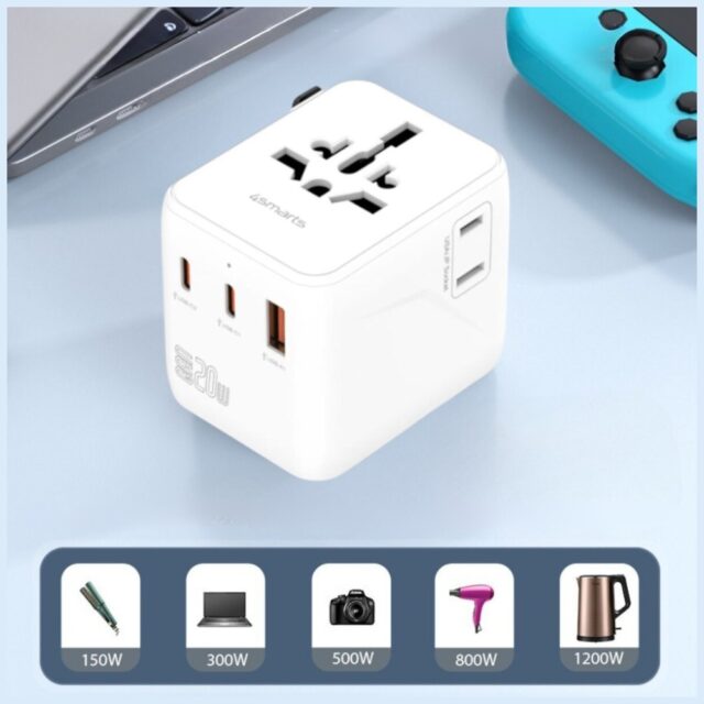 Travel adapter 4smarts Nomad GaN 20W 2C+1A white - imagine 9