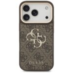 Guess 4G Big 4G Classic Logo Big Strap Metal Buttons Case for iPhone 17 Pro Brown - imagine 3