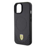 Ferrari FEHMP15SPTEK iPhone 15 / 14 / 13 6.1" black hardcase Carbon Metal Logo MagSafe - imagine 6