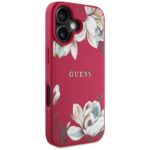 Case Guess Grained Printed Flower Pattern MagSafe for iPhone 16 fuchsia - imagine 4