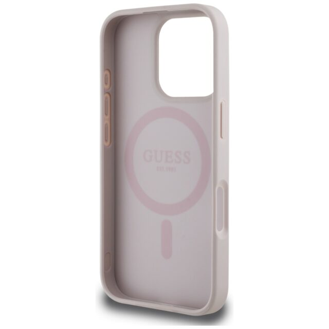 Case Guess 4G Circle Classic Logo MagSafe for iPhone 16 Pro pink - imagine 7