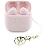 TWS headphones Guess Glossy Effect Printed Classic Logo & Charm pink