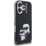 Case Karl Lagerfeld IML Aquarelle Karl   & Choupette & Logo for iPhone 16 black - imagine 4