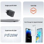 USAMS wall charger 2xUSB-C T54 GaN 40W (only head) PD Fast Charging white CC172TC02 (US-CC172) - imagine 3