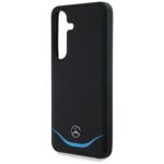 Mercedes Leather Contrasted Blue Horizontal Curve MagSafe case for Samsung Galaxy S25 black - imagine 6