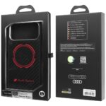 Case Audi RSQ Carbon Fiber Sport Red Circle MagSafe for iPhone 17 Pro Max black - imagine 9