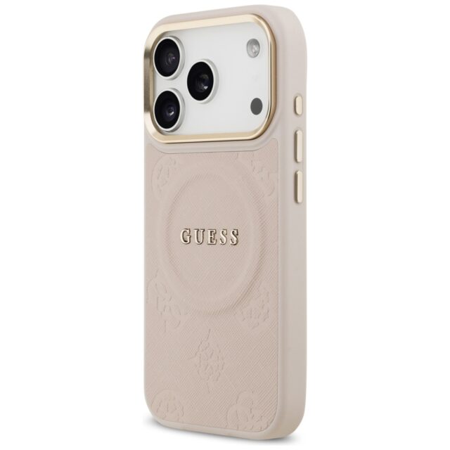 Case Guess Peony Hot Stamp MagSafe for iPhone 17 Pro pink - imagine 2