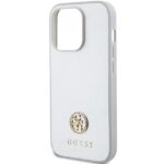 Guess GUHCP15LPS4DGPS iPhone 15 Pro 6.1" silver hardcase Strass Metal Logo - imagine 6