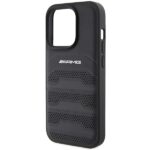 AMG AMHCP15LGSEBK iPhone 15 Pro 6.1" black hardcase with Leather Debossed Lines - imagine 6