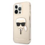 Karl Lagerfeld KLHCP13XKHTUGLGO iPhone 13 Pro Max 6,7" gold hardcase Glitter Karl`s Head - imagine 2