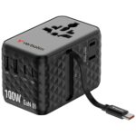 Verbatim Travel Adapter EU/UK/US GaN   2xUSB-C/2xUSB-A/1xUSB-C PD 100W black 30191