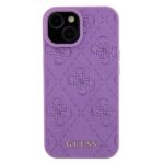 Guess GUHCP15SP4EPMU iPhone 15 / 14 / 13 6.1" light purple hardcase Leather 4G Stamped - imagine 3
