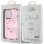 Guess GUHMP15XHRSGSP iPhone 15 Pro Max 6.7" pink hardcase Ring Stand Script Glitter MagSafe - imagine 8