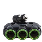 AWEI C-353 car cigarette lighter socket splitter 12V + 2 USB, black/black splitter