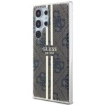 Guess GUHCS24LH4PSEGW S24 Ultra S928 brown hardcase IML 4G Gold Stripe - imagine 2
