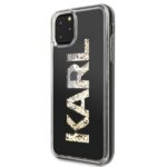 Karl Lagerfeld KLHCN65KAGBK iPhone 11 Pro Max black Karl logo Glitter - imagine 2
