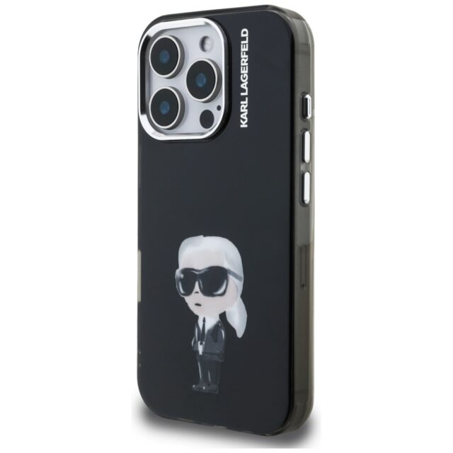 Case Karl Lagerfeld IML Aquarelle Karl   & Logo MagSafe for iPhone 16 Pro black - imagine 2