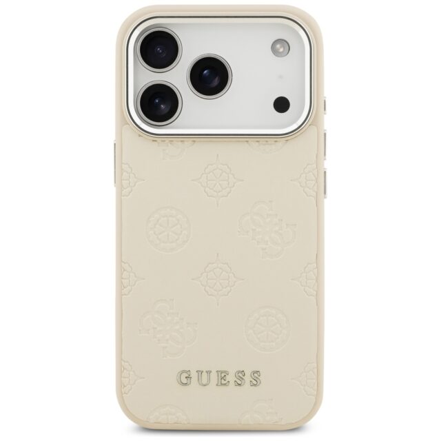 Guess Peony Hot Stamp Script MagSafe Case for iPhone 17 Pro Beige - imagine 3