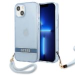 Guess GUHCP13SHTSGSB iPhone 13 mini 5,4" blue hardcase Translucent Stap