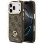 Case Guess 4G Strass Logo MagSafe for iPhone 17 Pro brown