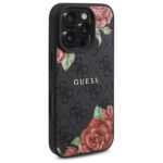 Guess GUHMP16XP4ROPEMCK iPhone 16 Pro Max 6.9" black hardcase 4G Flowers Print MagSafe - imagine 4