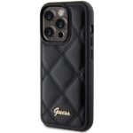 Guess GUHCP15LPSQSQSK iPhone 15 Pro 6.1" black hardcase Quilted Metal Logo - imagine 2