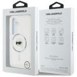 Case Karl Lagerfeld Button Karl Head Printed Logo MagSafe for Samsung Galaxy S25 white - imagine 8