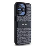 DKNY DKHCP15LPRTHSLK iPhone 15 Pro 6.1" black hardcase Leather Mono Stripe & Metal Logo - imagine 4