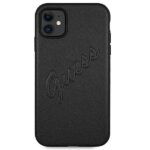 Guess GUHCN61RSAVSBK iPhone 11 6,1" / Xr black hardcase Saffiano Vintage Script - imagine 2