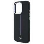 Mercedes MEHMP16L23SUMBK iPhone 16 Pro 6.3" black hardcase Silicone Blue Stripe MagSafe - imagine 6