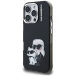 Case Karl Lagerfeld IML Aquarelle Karl   & Choupette & Logo for iPhone 16 Pro black - imagine 2